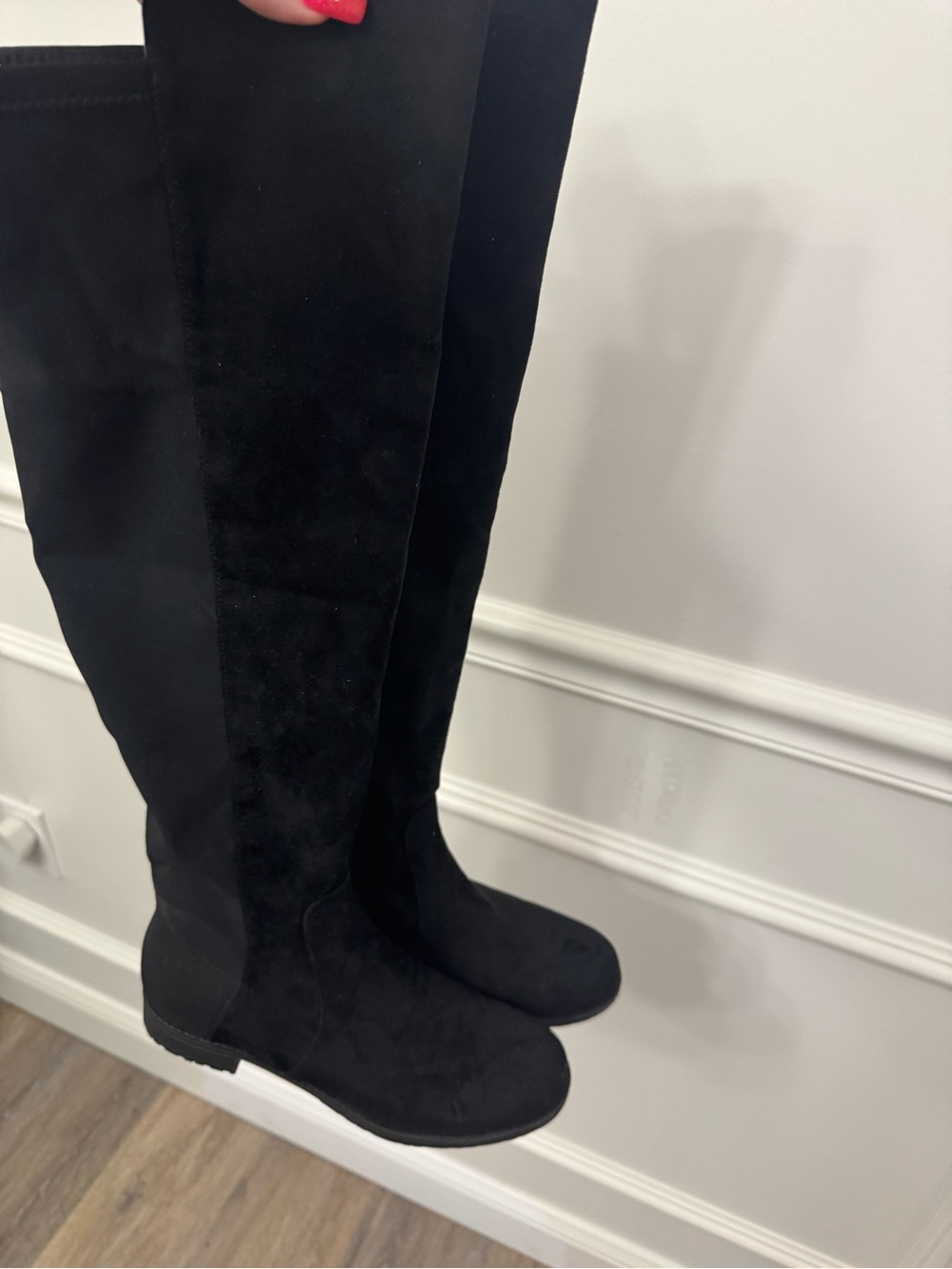 New Black Over-the-Knee Suede Boots - Classic Women's Fashion